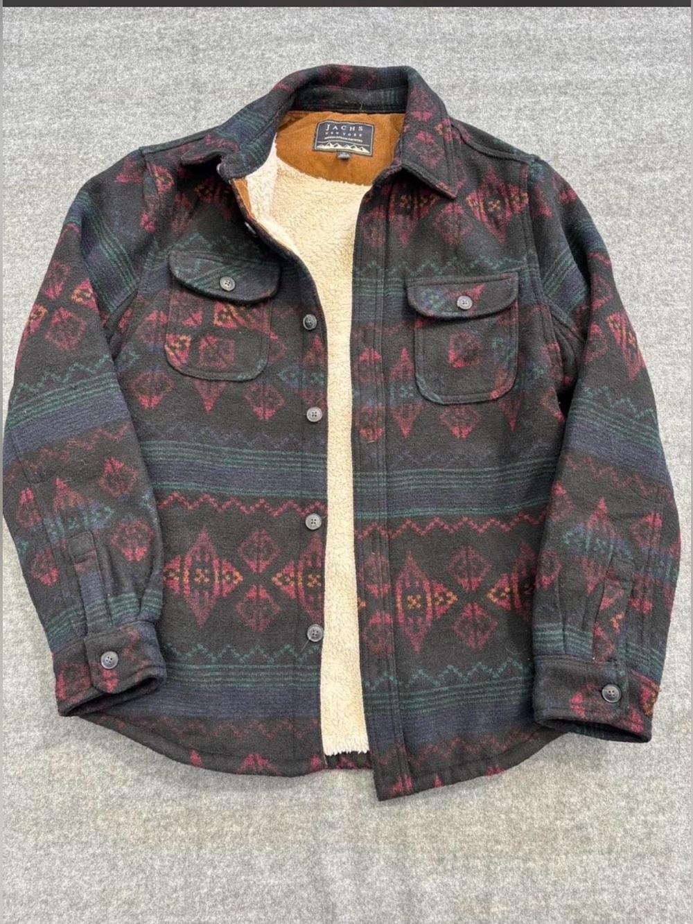 Jachs New York Men’s Size M Aztec Print Polyester Sherpa Lined Jacket